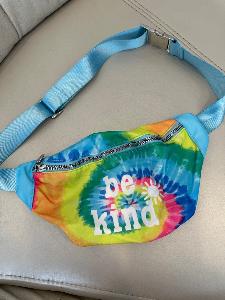 Tie-Dye 'Be Kind' Kids Fanny Pack With Blue Strap